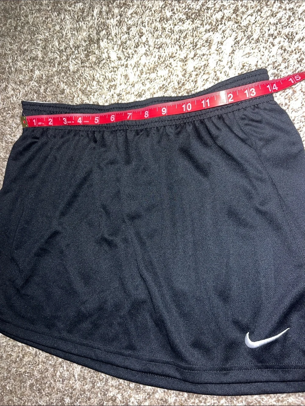 NWT! Nike Black Athletic Skirt with Drawstring and White Swoosh Accent Size MED